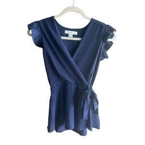 Montreal Los Angeles Navy Sleeveless Top with Front Tie, Women’s Size Small